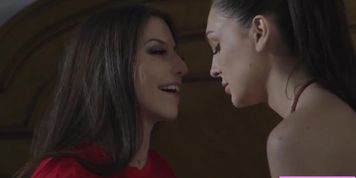 Lesbian brunette lick the ass and wet pussy of hot stepsister (Charlotte Sins)