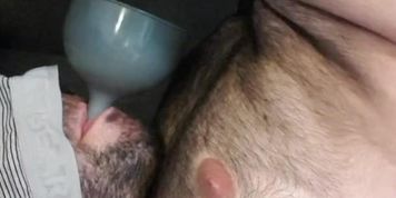 I use a funnel to catch all my own cum. I'm a cum slut