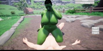 Feign gameplay ork She Hulk Gamora big ass BBW cowgirl facesitting missionary