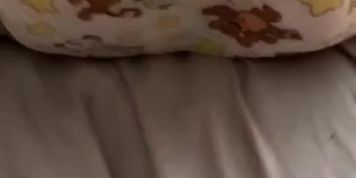 Wife pees her diaper with my hand against it :)