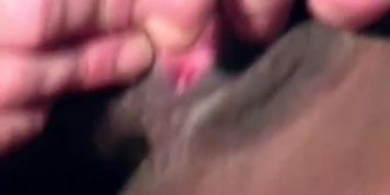 Short haired ebony babe with big boobs gets her pussy fucked and asshole stretched by a big cock