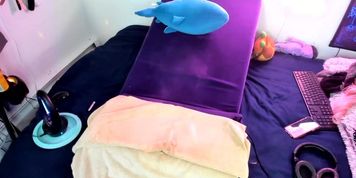 excited teen tranny cock's in chastity cums while fucked by her fuking machine