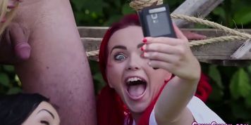 Cfnm teen domina jerking - video 1