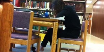 Candid Asian Library Feet Shoeplay Flats Dangling Pt 1