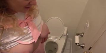 Stepdad Fucks Blonde Stepdaughter in Bathroom and Fills Her with Cum (Erin Electra, Matthias Christ)