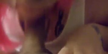 Fat Girl With Pink Hair Sucks My Big Cock Totally Dry