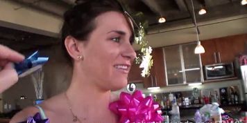 NEBRASKACOEDS - gift wrapping and masturbating bows ribbons high socks