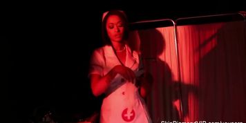 Creepy-Sexy nurse Skin Diamond dances and teases