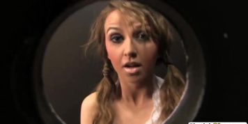 Horny slut Pressley Carter blows dick and rubs her pussy in a glory hole action (Ariel Lee)