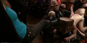 Boxed head slave fucked in public (Cheyenne Jewel, Princess Donna)