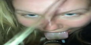 Blue Eyed Teen Slaps It On Her Face