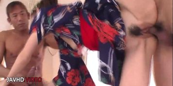 Sultry Asian Beauty Kaori Maeda Takes Charge Giving Intense Double Blowjobs