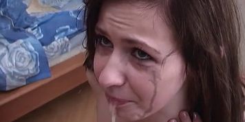 GAGHOES - Brunette Teen Throat Shoving Hard Cock