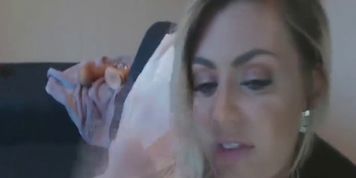 Hot Blonde Cam Girl Amazing Sloppy Deep Throat Blowjob On A Dildo