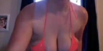 Webcam cute chubby woman stripping tease