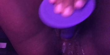 fat dildo makes my tight pussy cream and squirt 