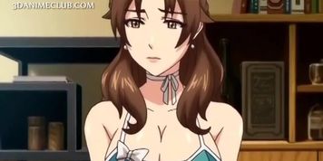 Anime stunner in glasses giving blowjob in knees