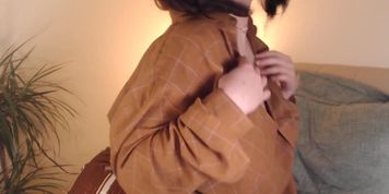Nerdy Girl with Glasses blow a Dildo POV eye contact