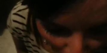 Cheating Wife Gives a Quick Sloppy Blowjob to Her Tinder Date Plays with Cum and Swallow! 