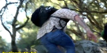 Amateur jock swallows cum