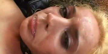 Blonde whore Kelly Wells banged hard, faciali