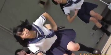 Cute Japanese Students Dance