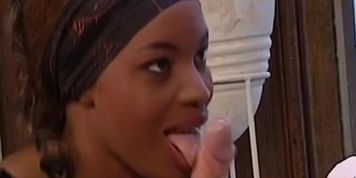 Exotic ebony teen anal cum eating