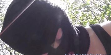 Horny brit gets pounded outdoors (Luke Hardy)