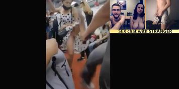 women fight in train, upskirt no panties