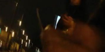 Cum for Woman at Bus Stop