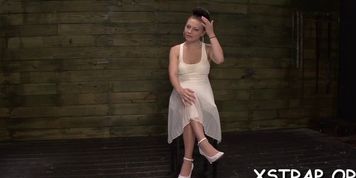 Lustful bimbo loves her bondage toys - video 3