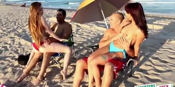 Smoking hot beach babes Kobi Brian and Gina Valentina (Gina Valentino)