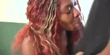 Two Ebony interracial threesome