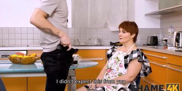 SHAME4K. Sex with milfy redhead Nadin Keddo helps boy obtain experience