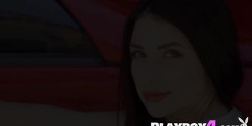 Natural brunette MILF model Niemira showed her perfect natural big boobs