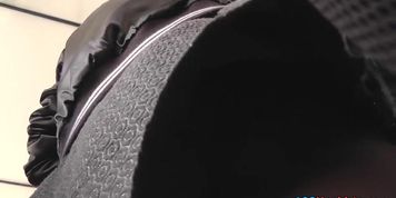 Real candid pantyhose upskirt movie in public transport