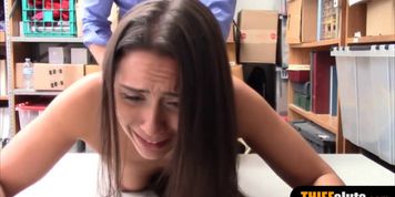 Latina teen thief strip searched and fucked by officer (Lilly Hall)