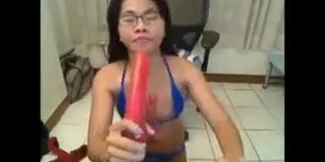 Asian Webcam Girl Sucking Dildo F