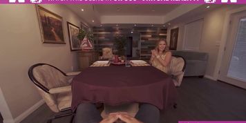 VR BANGERS Glamorous Blonde MILF Has Surprise After Dinner VR Porn