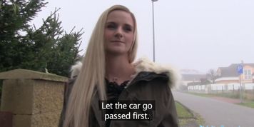 Public Agent Katy Pearl gets her tight pussy fucked in a car