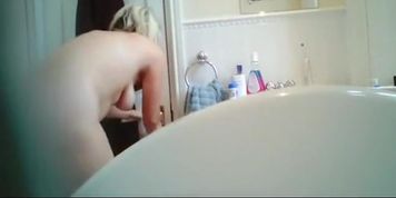 Blonde milf with big boobs and trimmed pussy