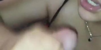 Enjoying some white cock
