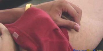 Amateur latino stroking his dick