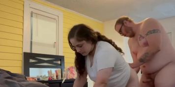 Railing my wife from behind then cumming on her boobs (Eden Ivy)