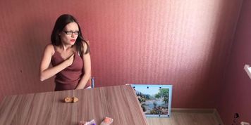 Horny Babe, 1 Month Without Sex, Masturbates with Plasticine Figures and Cums