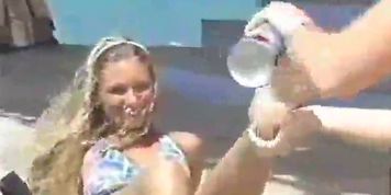 Vintage lesbian whipped cream foot worship on stage