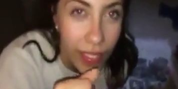Girl with glasses gives blowjob but wasnt ready for cim