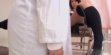 Adorable Jap gets some pussy drilling during Gyno exam