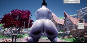 Feign glitch gameplay PAWG BBW cowgirl facesitting