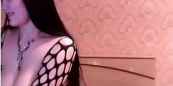 Sexy and beautiful brunette with nice hot boobs teasing on cam